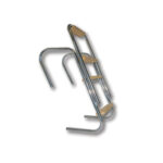 Escalera Inox 4 peldaños plegable fijación tinteros