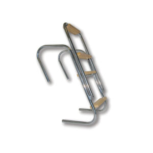 Escalera Inox 4 peldaños plegable fijación tinteros